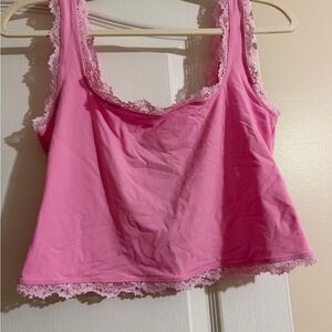 Skims fits everybody lace tank bubblegum pink.